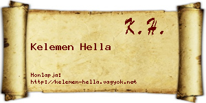 Kelemen Hella névjegykártya